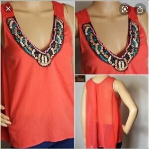 Miss Me chiffon beaded top